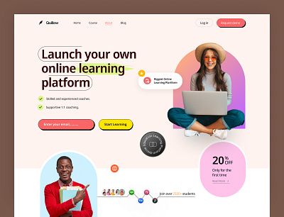 E-learning Landing Page best design creative design e learning education education landing page graphic design header design home page landing page ui ui design uiux design ux webdesign website