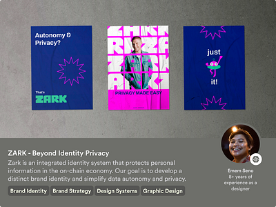 ZARK – Beyond Identity Privacy brand identity brand strategy design systems graphic design