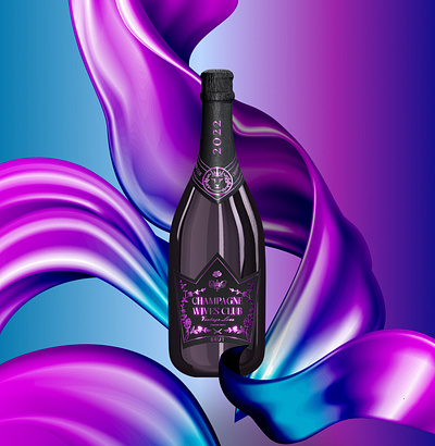 3D Wine Bottle NFT 3d alcohol branding champagne design illustration nft typography wine