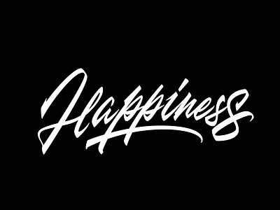 Happiness calligraphy font lettering logo logotype typography