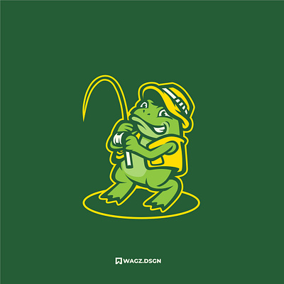 FISHING FROG design fishing fishing mascot fishing mascot logo frog frog bait frog mascot logo graphic design illustration logo mascot mascot logo vector