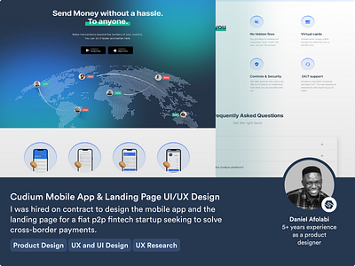 Cudium Mobile App & Landing Page UI/UX Design product design ui design ux and ui design ux design ux research