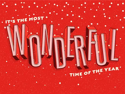 ❄️The most WONDERFUL time❄️ christmas holiday illustration typography vector vintage