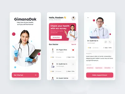 GimanaDoc healty mobile app clean consulation doctor figma healty mobile app ui