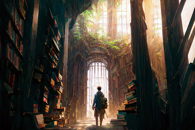Library 4 ai art color concept design digital gradient illustration light midjourney minimal painting photoshop simple