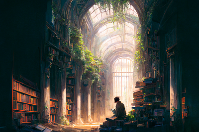 Library 6 ai art color concept design digital gradient illustration light midjourney minimal painting photoshop simple
