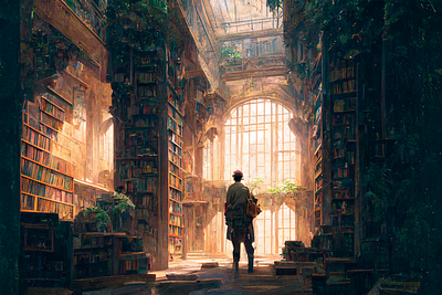 Library 5 ai art color concept design digital gradient illustration light midjourney minimal painting photoshop simple