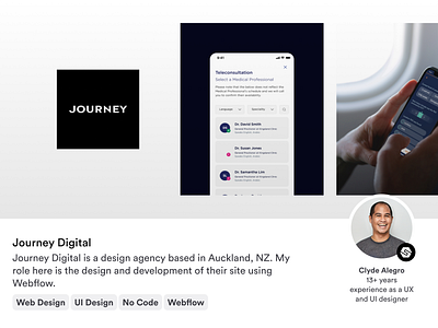 Journey Digital no code ui design web design webflow