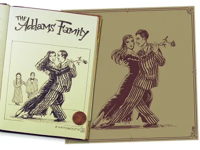 Tango [ink sketch and pixel art 1 bit] 16bit 1bit 8bit addams family aseprite dance design drawing gamedev illustration ink pixel art pixelart sketch sprite tango