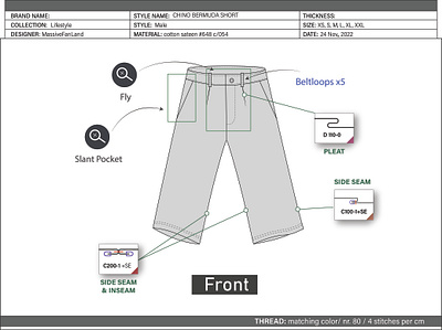 Bermuda Tech Pack fashion design fashion tech pack fashiondesigner learning fashion design seams sewing seam sewist tech pack technical specification