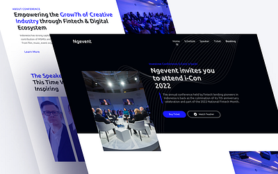 Ngevent - Seminar Landing Page conference education entreprenuer event landing page materi mobile motivation online portofolio seminar simple speakers talkshow training ui uiux design ux web design workshop