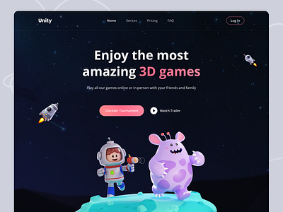 3D Game Landing Page 3d 3d game appideas design development iosdeveloper landing page mobileapp mvdevelopment raisefunds startup ui uidesign ux uxdesign webappdevelopment website