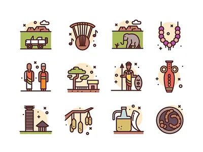 Kenya culture icons illustration nation