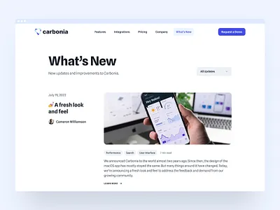 Changelog Template article author blog blog post changelog product updates release notes template theme ui ui design updates ux ux design web design website whats new
