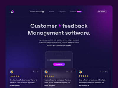 Feedback Software Management Landing Page Exploration 3d animation app branding business design graphic design illustration logo ui web design