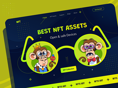 NFT Landing page crypto crypto nft cryptocurrency design header landing page landing page design marketplace nft nft marketplace nftart ui design ui ux website website design