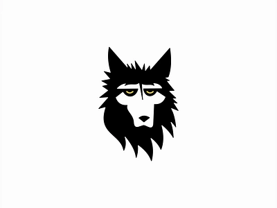 The Big Bad Wolf Logo animal branding cartoon character cute design emblem grumpy head icon illustration logo mane mark mascot pack playful sports vector wolf