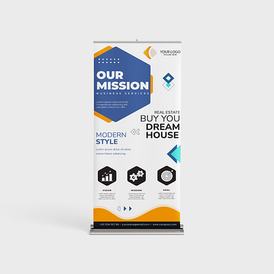 Advertising Roll up Marketing Banner flyer template vertical