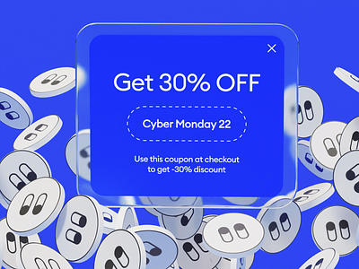 Cyber Monday Sale 3d 3d illustration blender blue cyber monday pop-up promotion sale
