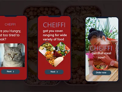 Onboarding for a food app dailyui