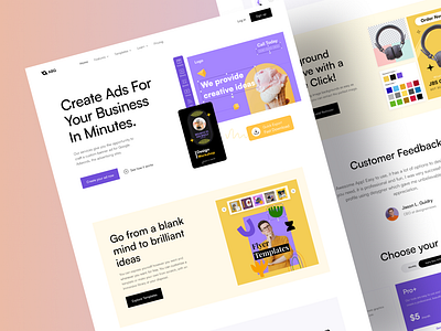 Ad Tools Landing Page Design ad tool business business website design figma download figma freebies free figma download freebies landing page ui ui design ui ux uikit ux design web design website design