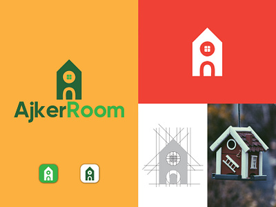 AJKER ROOM | REAL ESTATE LOGO best designer best logo branding design graphic design home logo house logo housing logo logo logo design logo designer logo inspiration logos need logo need logo designer real estate logo vector