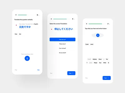 Language learning app - test app ui dashboard edtech ios langugae learning listen mobile app mobile apps progress qna saber saber ali test translate ui ux voice