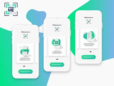 Ozow.ME Welcome Screens app design digital digital design fintech mobile mobile app onboarding ozow payments product design ui ui design user experience user interface ux ux design welcome welcome screens