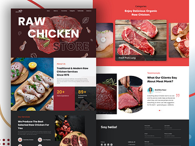 Chicken Landing Page branding chicken chicken service clean ui delivery design landing page logo meat category meat service raw chicken resturants trending design ui ux web web design