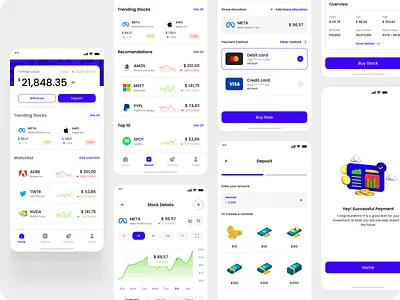 BWA UI Design Challenge: Buy and Sell Stocks Mobile App 3d bwa challange challenge stock app stocks ui ui challenge
