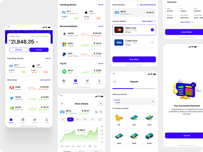 BWA UI Design Challenge: Buy and Sell Stocks Mobile App 3d bwa challange challenge stock app stocks ui ui challenge