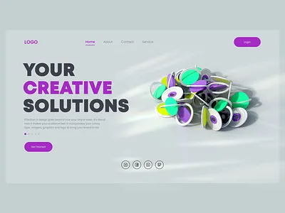 Your Creative Solutions 3d animation bright c4d cinema4d clean colorful design familybusyness illustration landing page minimal motion graphics motiondesign render simple ui ui ux ux web