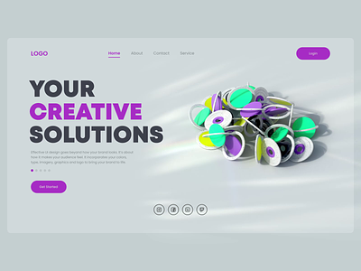 Your Creative Solutions 3d animation bright c4d cinema4d clean colorful design familybusyness illustration landing page minimal motion graphics motiondesign render simple ui ui ux ux web