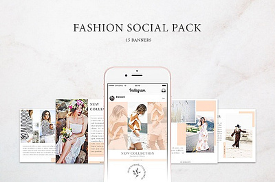 Instagram Fashion Social Pack banner blog blog post blog social pack fashion fashion social fashion social pack instagram instagram fashion social pack instagram post instagram social media instagram template pack photoshop template post social social media social media pack social pack template