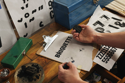 Briquette: A hand drawn typeface for Kingsford Charcoal charcoal typeface typography