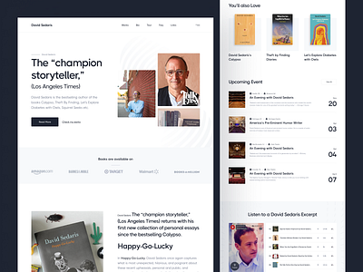 davidsedarisbooks.com - Book Author Website Redesign author author website design book website design books boomdevs comedian comics concept ebook humorist library novel online book publisher radio contributor reading redesign speaker writer writers