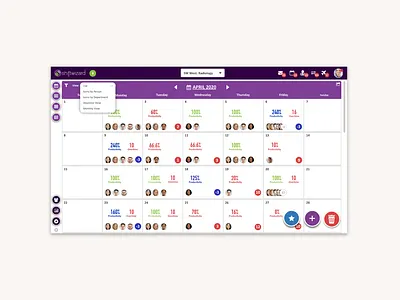 ShiftWizard calendar software view