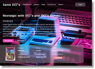Game 80's adobe xd branding design figma icon illustration logo ui vector website