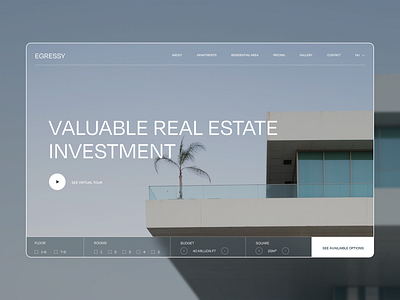 Real Estate - home page hero banner branding building landing page navigation real estate transparent ui ui ux web design
