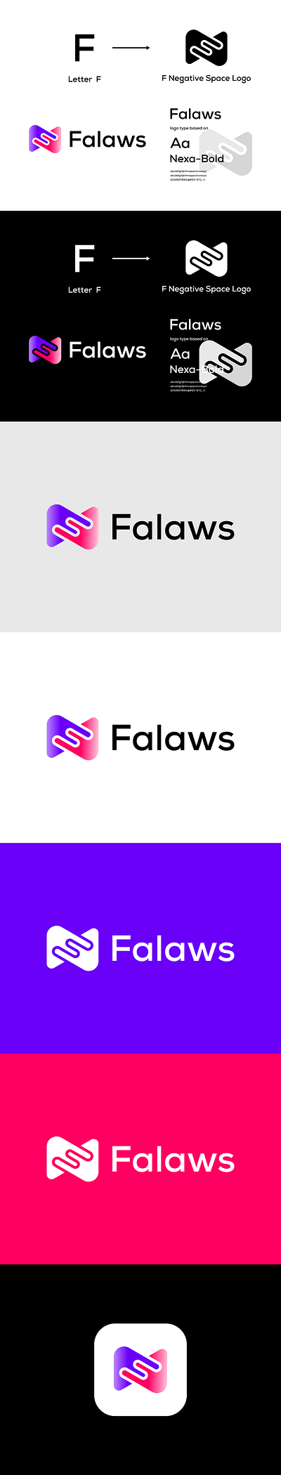 Falaws Guidelines (Unused Logo) app brand brand identity branding design f logo graphic design icon identity illustration logo logo design logo mark minimal modern typography ui unused logo ux vector