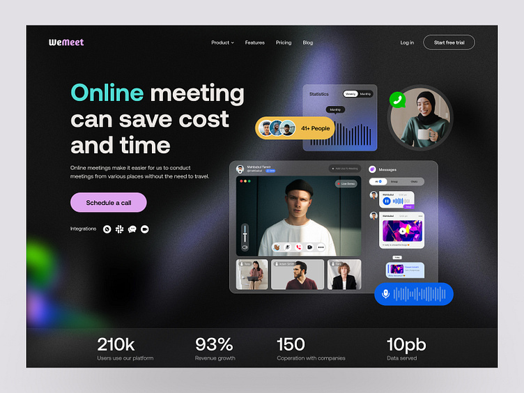 Virtual Meeting - Website Header by Sajib Rahman for UIHUT - UI UX ...