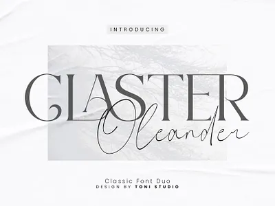 Claster Oleander || Font duo branding font display serif font invitation ligature font