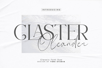Claster Oleander || Font duo branding font display serif font invitation ligature font