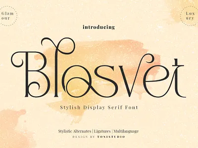 Blosvet || Display serif branding font display serif font font graphic design ligature font