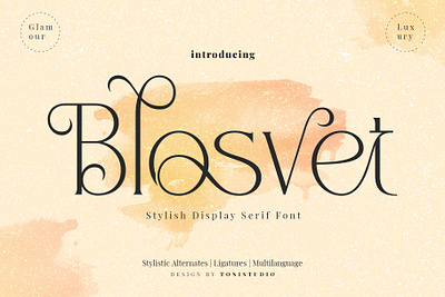 Blosvet || Display serif branding font display serif font font graphic design ligature font