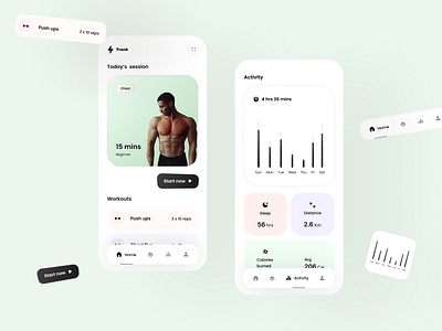 Workout tracker-daily UI app calorie tracker daily ui daily ui 40 design inspiration workout tracker minimal ui ux website workout tracker