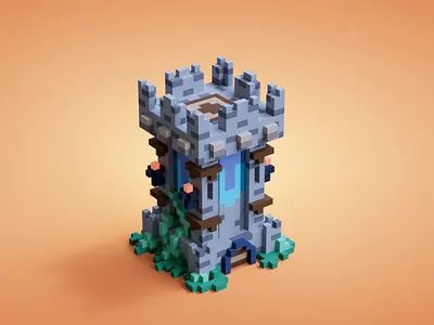 Voxel tower 3d art design game gamedesign illustration sandbox tower voxel voxelart