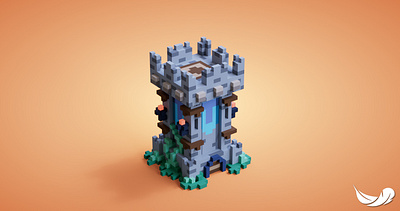 Voxel tower 3d art design game gamedesign illustration sandbox tower voxel voxelart