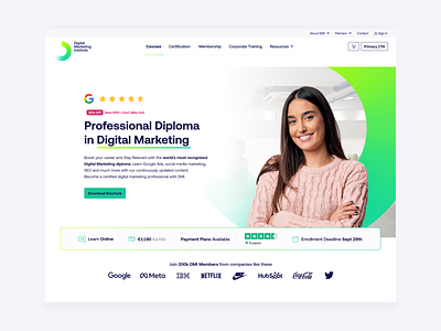 Course Pages - Above the Fold design digital marketing interface ui ux ux ux design uxdesign web web design website