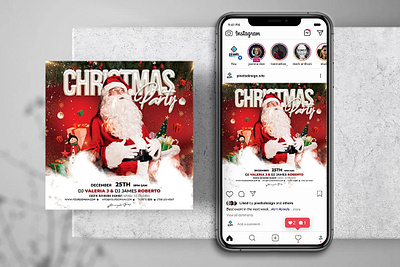 Christmas Party Instagram PSD Templates banner christmas christmas flyer flyer xmas party